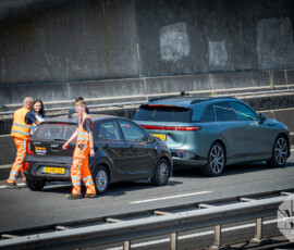 Kettingbotsing met zes voertuigen, tunnelbuis afgesloten | A4 Vondelingenplaat (2)