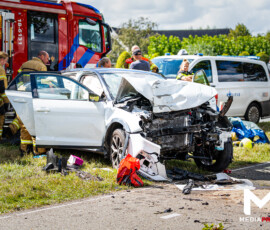 Automobilist overleden na aanrijding tegen boom | Maasdamseweg 's-Gravendeel (1)