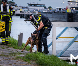 Auto moedwillig het water ingereden, verdachte aangehouden in haven | Prins Johan Frisohaven Rotterdam (2)