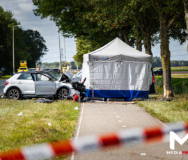 Automobilist overleden na aanrijding tegen boom | Maasdamseweg 's-Gravendeel (4)