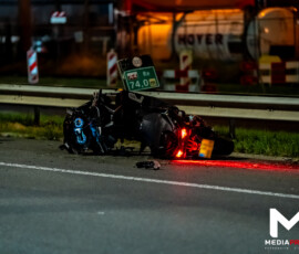 Motorrijder zwaargewond bij valpartij, traumahelikopter landt op A4 | Vondelingenplaat Rotterdam (uitgelicht)