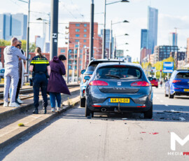 Kettingbotsing drie voertuigen, tramverkeer gestremd | Varkenoordseviaduct Rotterdam (5)